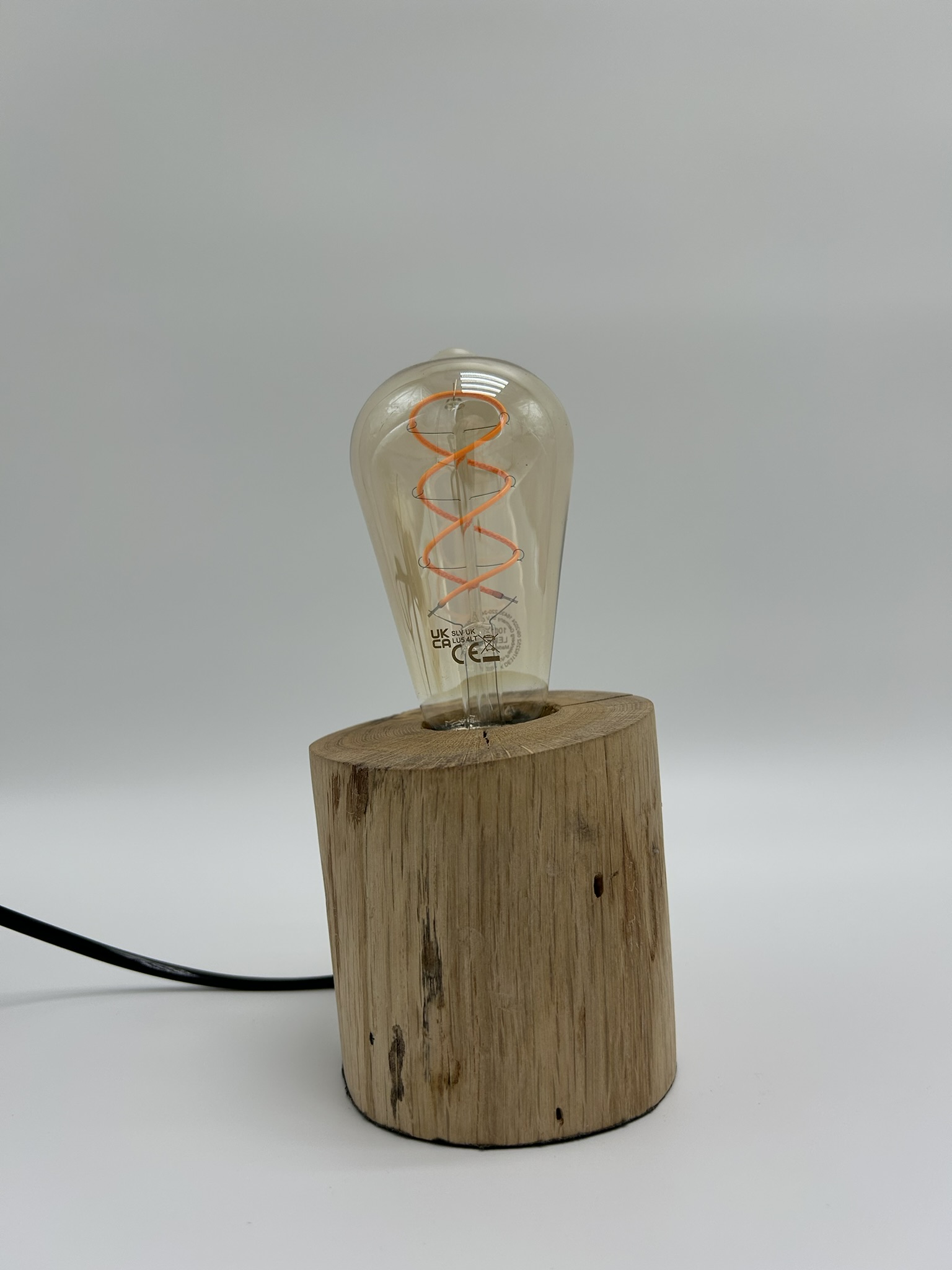 Lampe en rondin de bois