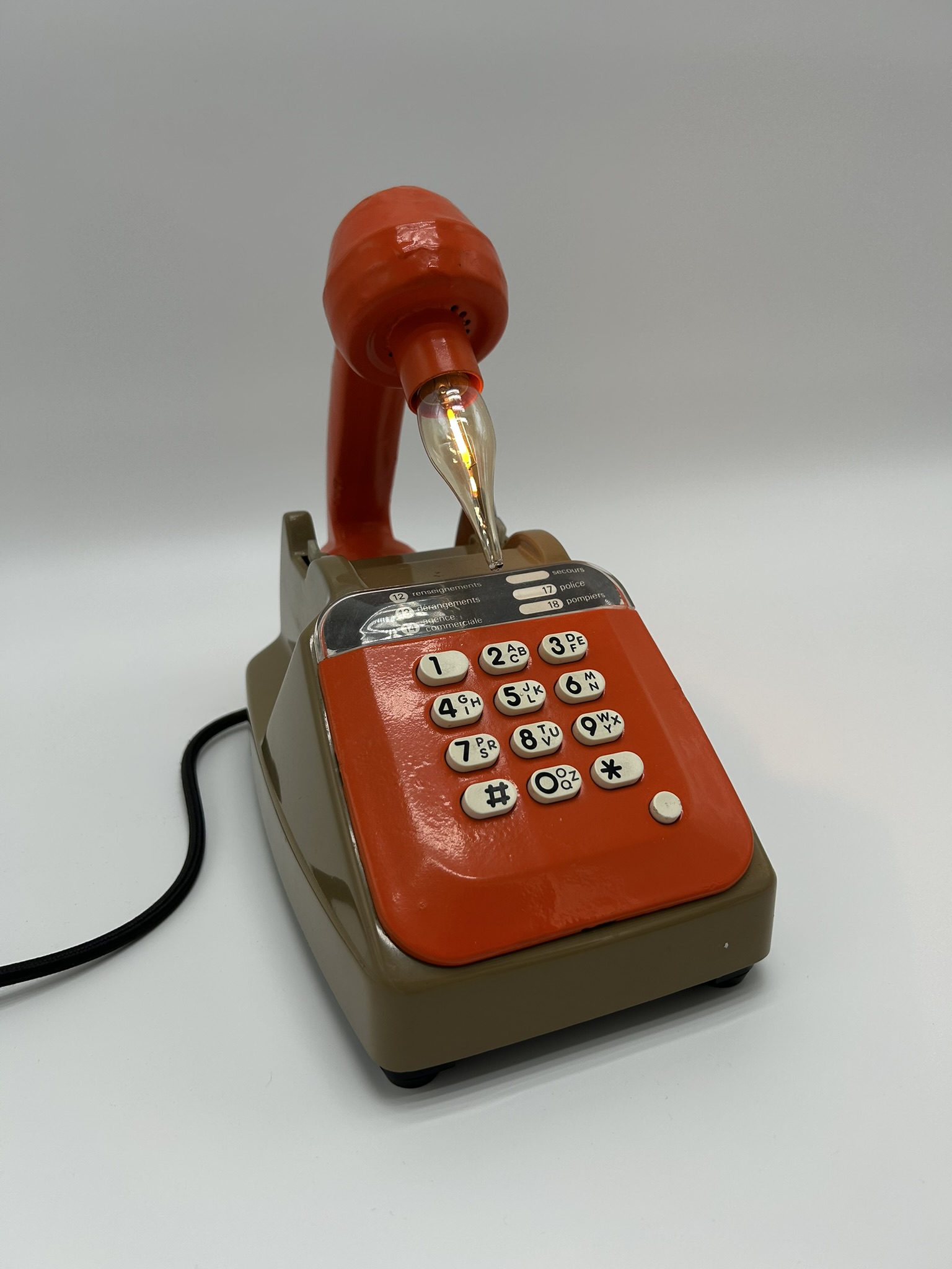 Lampe Téléphone Vintage orange