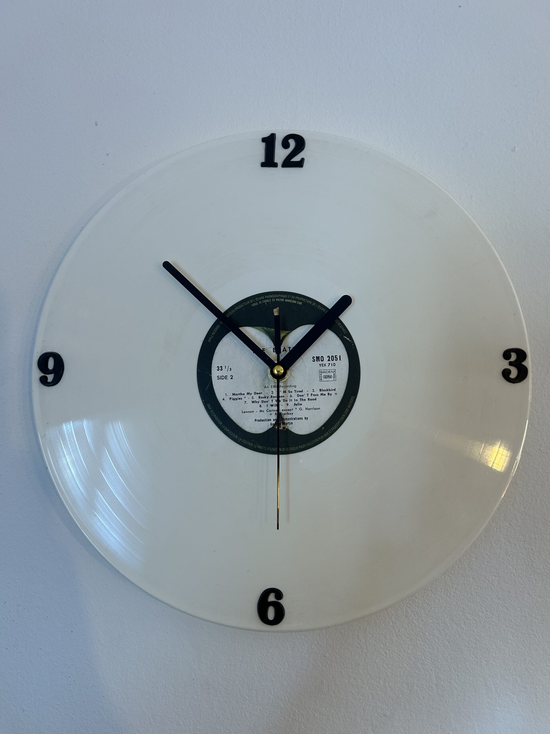 Horloge murale en disque vinyle 33 tours – Décoration vintage et musicale